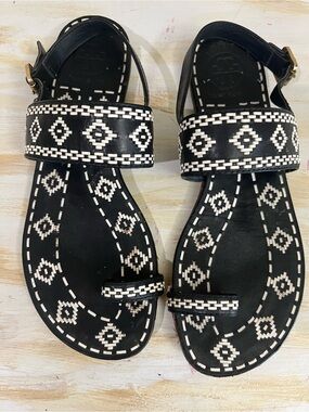 Tory Burch Reena Tribal Leather Sandals